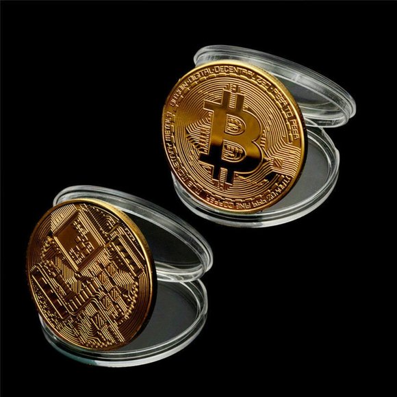 Gold Plated Commemorative Collector Bitcoin - Picture 2 of 5